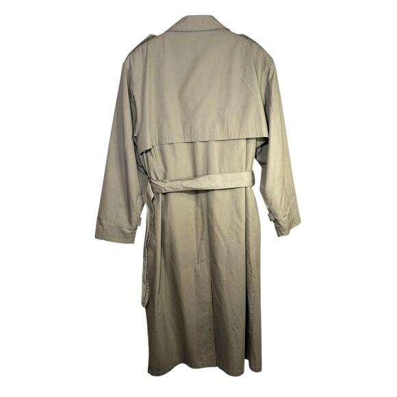 VTG Accents On Outerwear Mens Tan Double Breasted Trench Coat Removable Liner 38 - Picture 2 of 16